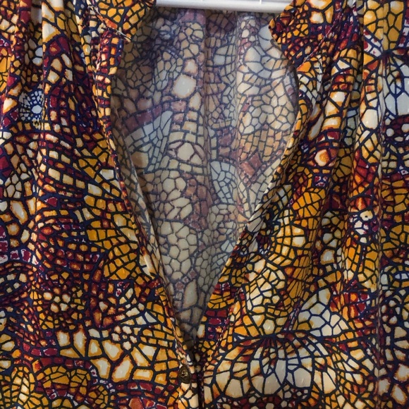 ANTHROPOLOGIE MAEVE Colette Peasant Blouse in Stained Glass Print Size M - Picture 5 of 8